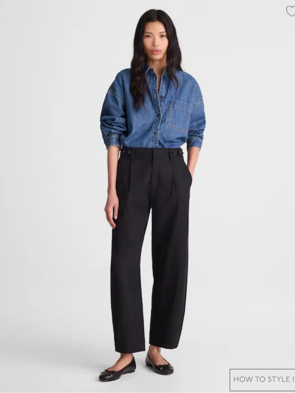 Madewell The Short Barrel-Leg Trouser in Drapey Twill - True Black